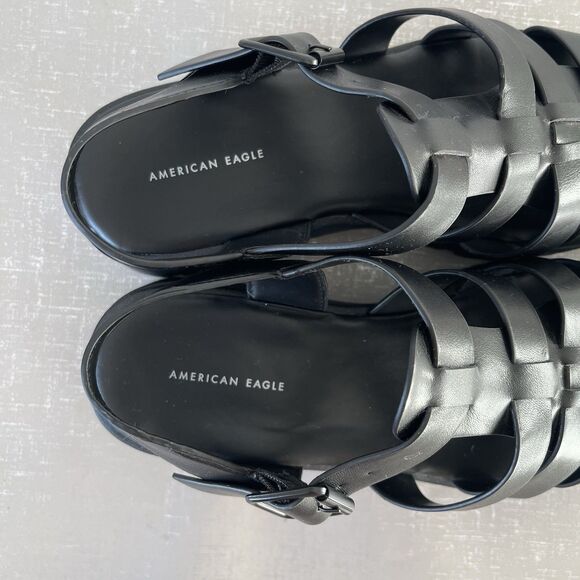 American Eagle Chunky Fisherman Lug Sole Sandals Closed Toe Women’s 9 Black - Picture 5 of 14
